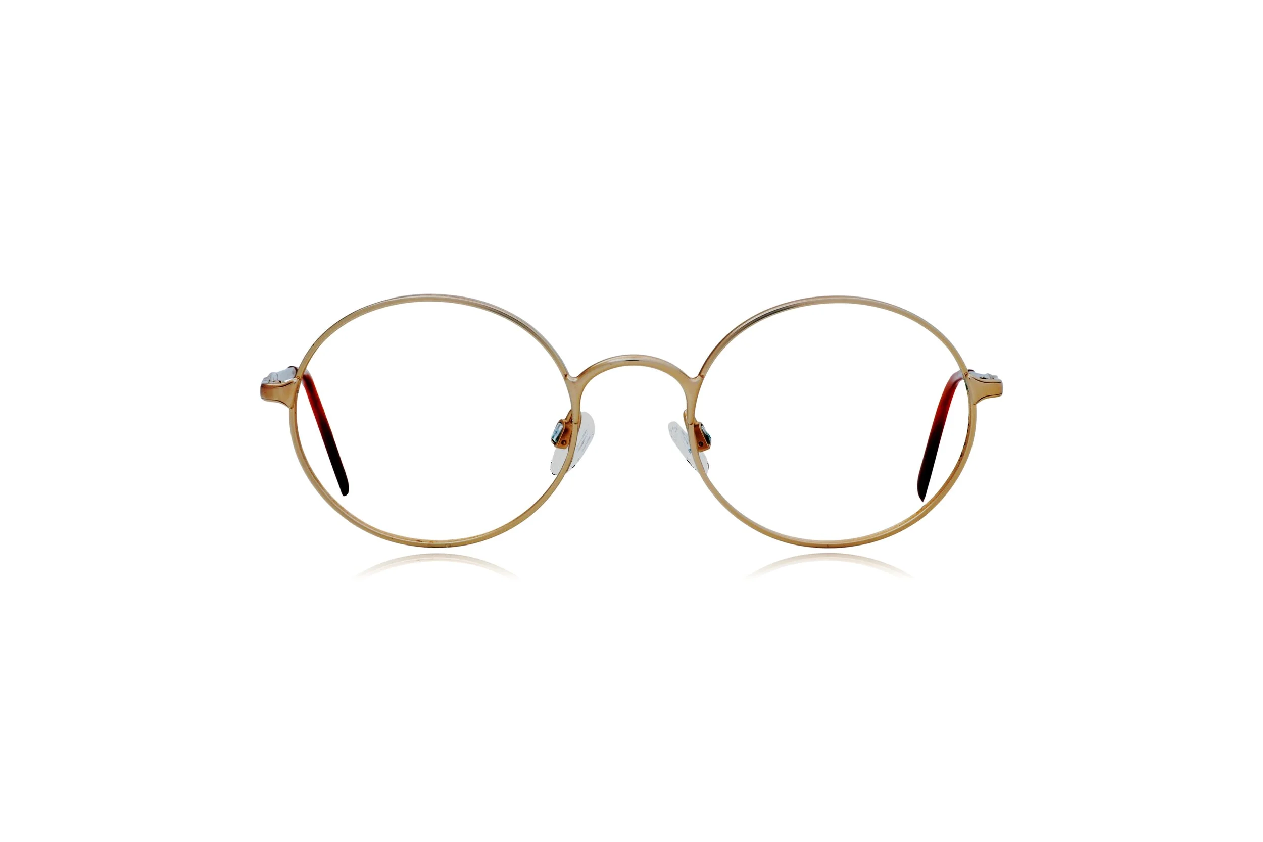Original Giorgio Armani 243 Gold Round Vintage Glasses Frames Dalliance Peep Eyewear